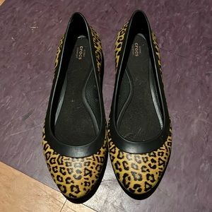 Leopard Croc Flats